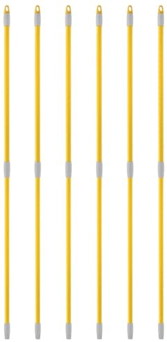 Apex 6x Manico Universale in Metallo per Scope e Attrezzi per la Pulizia, Giallo, Allungabile da 77 a 132 cm