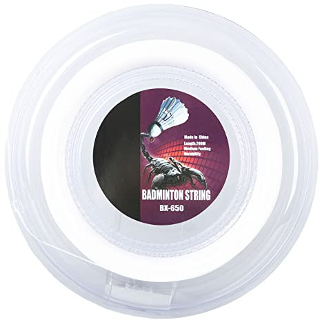 ANKROYU Cuerda de Raqueta de bádminton de 0,72 mm 200 m Línea de Cuerda de Raqueta de Entrenamiento de bádminton de Nailon Bx 650 Cuerda de Alto Rendimiento de Desgaste Duradero (Blanca)