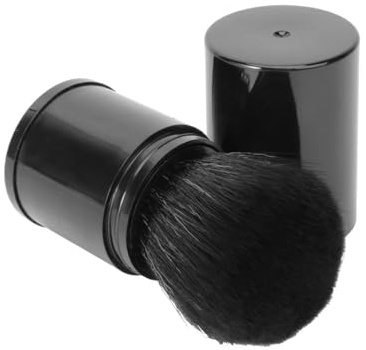 jojofuny Brocha de Maquillaje Retráctil Negra, Material Sintético Reutilizable y Portátil para Polvos Sueltos y Aplicación, Adecuada para Maquillaje