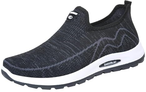 Slip on Sneaker herr breda fötter fritidsskor nät ventilerande löparskor utan skosnören sportskor halkfria promenadskor sneakers platt sula joggingskor lätta sommarskor