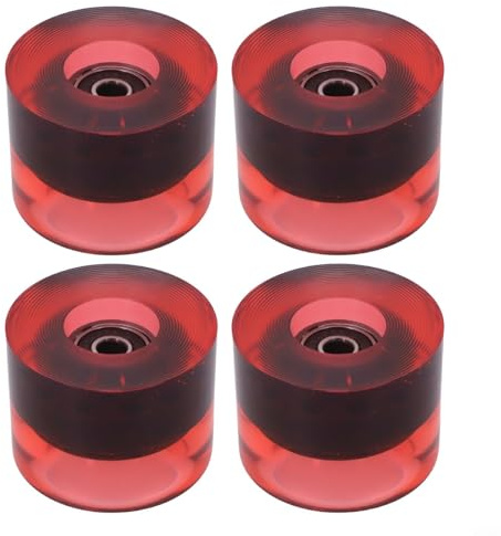 Nexbrill 4 pcs 60 x 45 mm 78A PU Skateboard Longboard Wheels Set with ABEC-9 608RS Bearings and Spacers, Suitable for Standard Skateboards, for CRUISER Boards and Short Boards(Red B)
