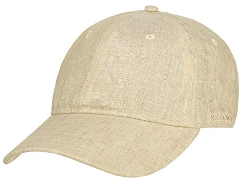 Stetson Sydell Leinen Baseballcap Damen/Herren - Basecap aus Leinen - Leinencap gefüttert - Sommercap größenverstellbar - Cap mit UV-Schutz 40 - Frühling/Sommer beige-meliert XL (60-61 cm)