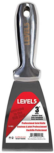 LEVEL5 Espátula de acero inoxidable profesional 3 pulgadas/76mm espátula de pintor drywall 5-403