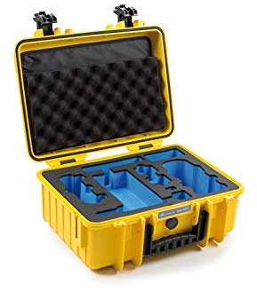 B&W Transportkoffer Outdoor - für DJI Mavic Air 2 Drohne oder DJI Mavic Air 2 Fly More Combo und Smart Controller Type 4000 - Gelb - Wasserdicht nach IP67 Zertifizierung und Unverwüstlich