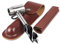 Bushcraft Hand Auger Wrench, Manual Auger Post Hole Digger with Leather Case, Scotch Eye Wood Auger Drill Bit Set, Multitool Survival Settlers Tool for Outdoor Hiking
