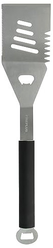 Amig - Espátula para Barbacoa Fireplus 4 en 1-44,5 cm - Acero Inoxidable - Mango de Silicona - Cortar, Girar y Voltear - Abrebotellas Integrado