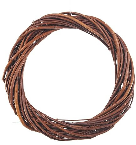 Magie di Natale Ghirlanda retro porta natalizio in vimini intrecciato Naturale da Ø 30 cm