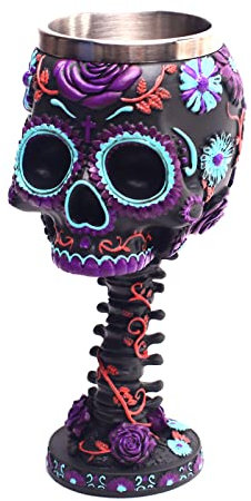 Gobelet à boire en résine motif tête de mort pour tête de mort médiévale squelette calice tasse à double paroi gobelet à boire en résine crâne verre à vin ensemble