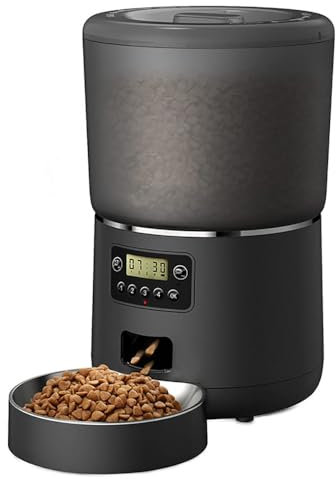 Kadxyan Comedero Automático para Mascotas De 4 litros, Dispensador De Comida para Perros Y Gatos Temporizado, Dispensador Automático De Comida Seca, Comedero para Gatos con WiFi, Control De App