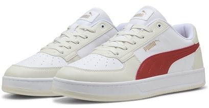 PUMA Unisex CAVEN 2.0 Sneaker, White-RED FIRE-Vapor Gray, 45 EU