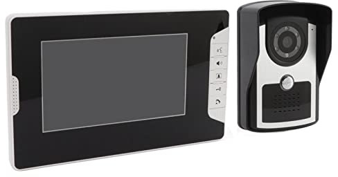 Spacnana Moniteur de Sonnette Intelligent 16 Anneaux Interphone Vidéo HD Infrarouge Caméra de Sonnette Intelligente pour la Maison avec Déverrouillage (Prise UE)