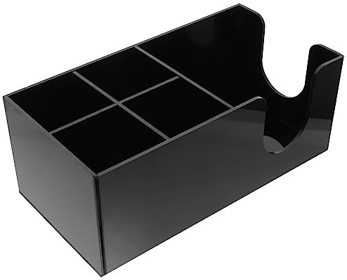 OKUMEYR Coffee Bar Organizer and Tea Station Box Wooden Countertop Storage Straw and Napkin Holder Coffee Station Accessories for Office and Home