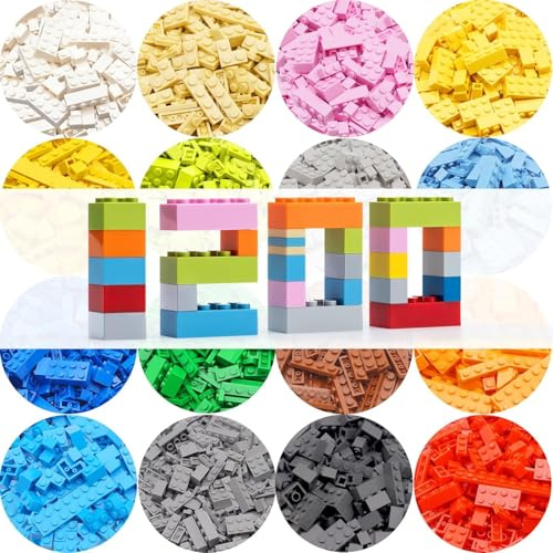 1200 Pcs Classic Building Bricks Bulk Set (Assorted Shapes & Sizes) | Compatible with All Major Brands Construction Blocks | Creative DIY STEM Educational Gift for Kids Ages 6+