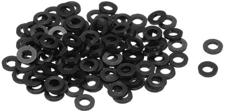 QUARKZMAN 120Pz Rondelle Piane in Nylon M3 3mm ID 6mm OD 1mm Spessore Guarnizione Piastra in Plastica Fissaggio Guarnizione Anello di Tenuta Guarnizioni Idrauliche, Nero