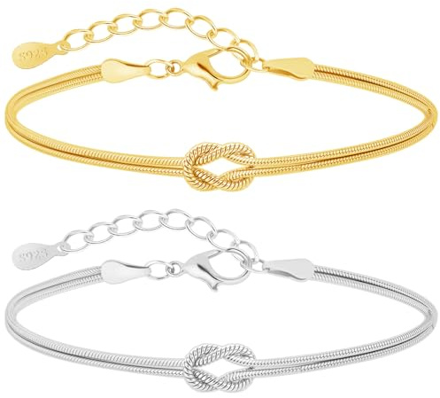 J.Fée 1 Paio Bracciali Coppia Bracciale Amicizia Bracciale Donna Argento 925 Bracciali Amicizia Donna, Braccialetti Donne Oro, Regali di Coppia, Regalo Amica, Regalo Fidanzato, San Valentino Per Lei