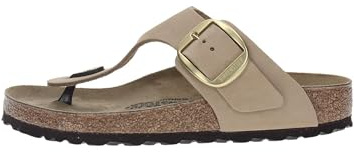 Birkenstock Damen Zehensandale Gizeh Big Buckle Nubukleder normal Beige 41