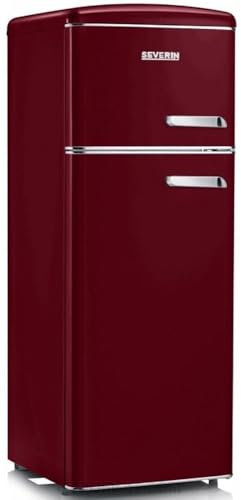Severin RKG 8893 Retrò - Frigorifero Doppia Porta, 206 Litri, Statico, colore Vinaccia, Aperura Porta a Sinistra