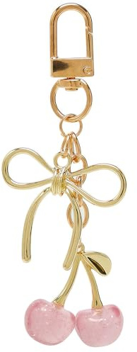 AstraGlam Cherry Keychain for Women – Cute Bag Charm with Bow for Handbag, Longchamp Purse, Backpack or Car Keys, Stylish Accessory for Daily Use or Gift Giving