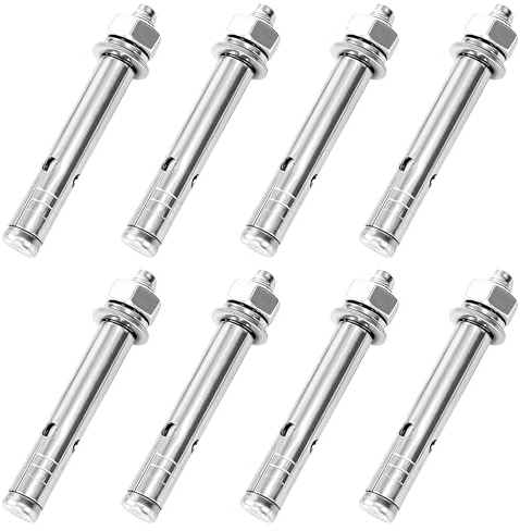 Tunejoy Bulloni di Espansione Acciaio Inossidabile 304 Bullone Esterno Manicotto Ancoraggio Set M8x80 Per Calcestruzzo Cemento Armato e Pietra 8 Pezzi