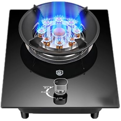 Fornello a gas a bruciatore singolo con piano in vetro temperato, protezione anti-fiamma, alta potenza 5,2 kW per cucinare in modo efficiente in casa e all'aperto