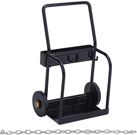 1/10 Simulation Trolley Cart, Aluminum Alloy Tool Cart for RC Cars, Durable Decoration Accessory with Iron Chain, Mini Stroller for Remote Control Climbing Car, Lightweight and Por