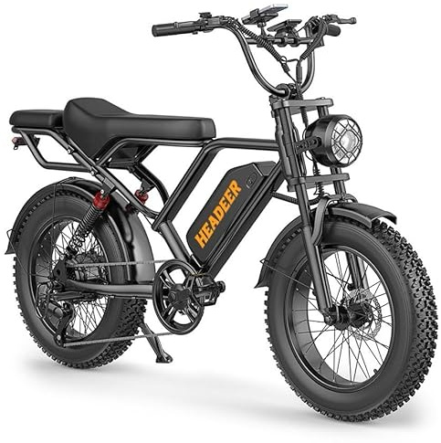 Snokco BK20 Bicicletta elettrica per adulti, batteria rimovibile da 48 V e 20 Ah, pneumatici larghi 20 x 4,0 pollici, autonomia 50-100 km, doppio freno a disco, sospensioni complete, 7 marce