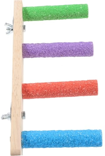 NESTINGHO Wooden Bird Ladder Toy Parrot Perch for Cage Accessories Multi-Tier Climbing Step Ladder for Beak Conditioning Jumping Exercise Suitable for Parakeets Cockatiels Lovebirds