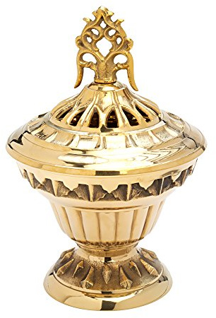 NKlaus encensoir intérieur Baril d'encens Table Antique déco à Motifs Or Nouveau 7648