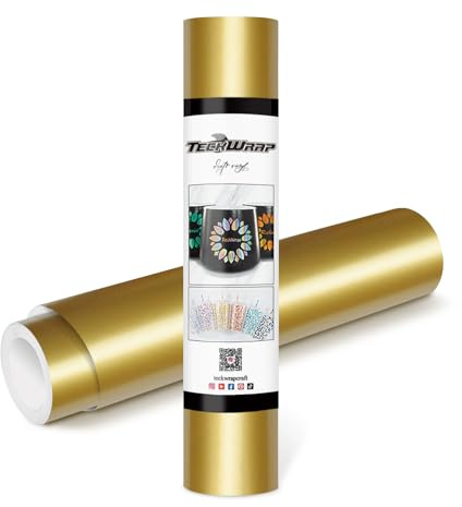 TECKWRAP Permanent Adhesive Vinyl 12 x 10ft, Glossy Gold