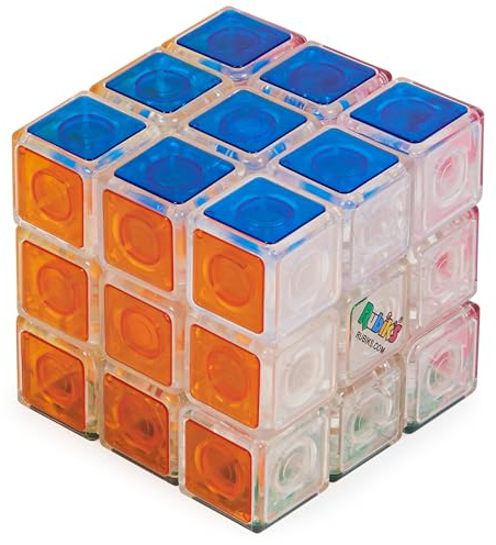 Rubik’s Cube, Crystal Cube, Transparent 3x3 Color-Matching Puzzle Game, Problem-Solving Brain Teaser, Classic Color-Matching Puzzle, Fidget Toy, Sensory Puzzle for Adults, Teens, Kids, Ages 8 & Up