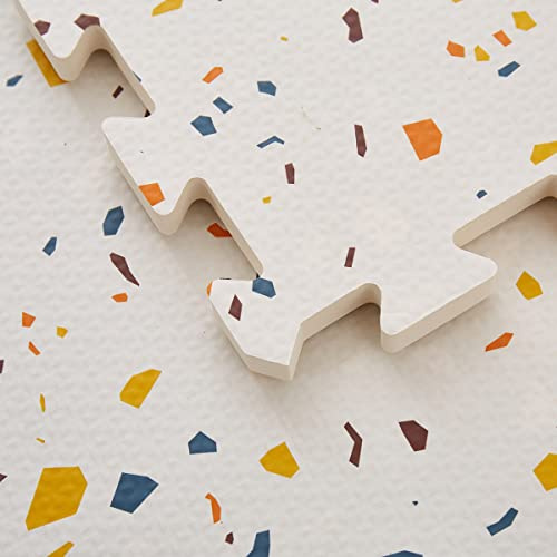 Extra Large Baby Playmat, Non-Toxic EVA Foam, 176cm x 117cm Interlocking Tiles, Easy Clean Crawling Mat for Babies, Infants, Toddlers (Terrazzo Multi)
