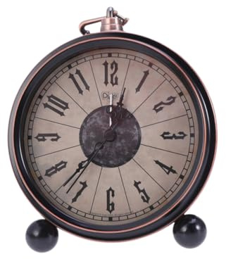 Alipis Despertador Analógico Clásico Reloj De Escritorio Vintage Diseño De Hierro Forjado Decoración