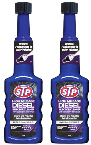 STP High Mileage Diesel Injector Cleaner 200ml – Pack of 2 | Fuel System Cleaner for Older Diesel Engines | Helps Restore Performance & Improve Fuel Economy
