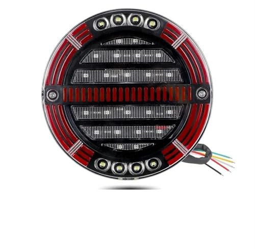 Feux Arrières Auto Feu Arrière À LED Rond Avec Clignotant Séquentiel Feu Stop Feu Freinage DRL Pour Camion Remorque Fourgonnette Camion Camping-car Bus 4x4 Pick-up Cache Feu Arrière(1Piece)