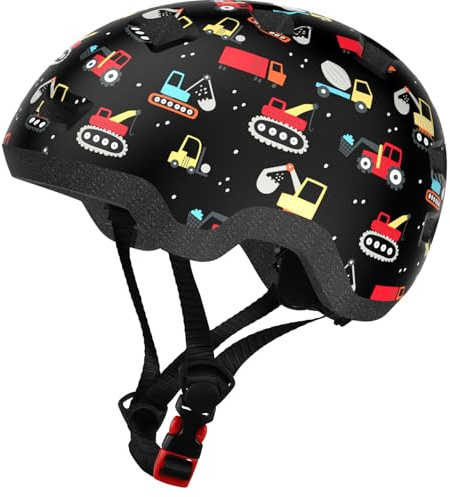Toddler Bike Helmet 6M-2.5 Years Old- with 12 Vents & Dual Liner (0.16+0.28) - Adjustable Dial Fit (45-49cm) (XS,Car)