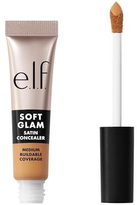 e.l.f. Soft Glam Satin Concealer, mittlere Deckkraft für Unreinheiten und Augenpartie, setzt sich nicht ab, langanhaltend, vegan und tierversuchsfrei, 30 Medium Warm