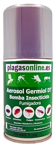 Bomba Insecticida Descarga Total 250 ml Pack 3 Unidades | Fumigador Automático hasta 150 m³ | Elimina Chinches, Cucarachas, Pulgas, Ácaros, Garrapatas, Polillas, Gorgojos | No Mancha, Sin Olor