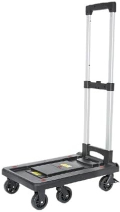 Fällbar säckvagn Folding Portable Trolley Courier Lastbagage Små hushållsvagnar Hand lastbil(Svart,Stor)
