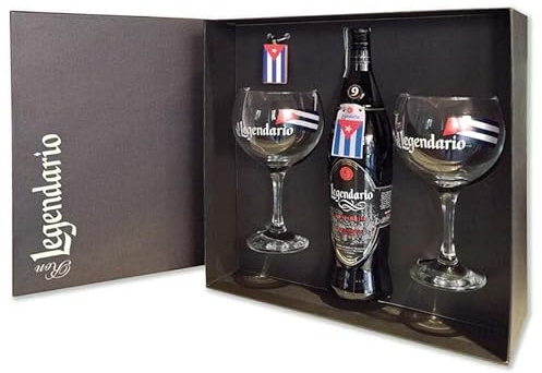 RUM LEGENDARIO ANEJO 9 ANNI 70CL CONFEZIONE REGALO MEDITATION CON DUE CALICI