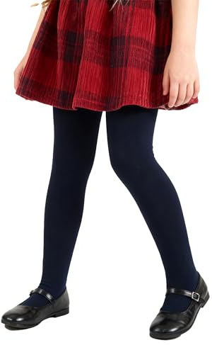 LOLANTA Medias Térmicas de Invierno para Niñas, Forro de Felpa Gruesa, Suaves y Elásticas, Ideales para el Colegio, Azul marino, 9-11 años, L