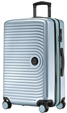 HAUPTSTADTKOFFER Mitte - Mittelgroßer Hartschalenkoffer, TSA, 4 Rollen, Check-In Gepäck mit 8 cm Volumenerweiterung, 68 cm, 88 L, Pool blue
