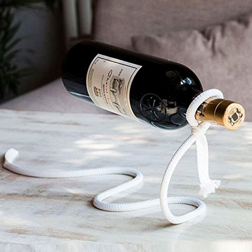 Shop Story – Rope Red Wine Rack – Portabotellas Ilusión Mágica Lasso Cuerda Levitación para colgar bebidas, botella de vino, idea de decoración de mesa festiva
