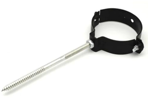 COLLARE PER FISSAGGIO DI TUBI FUMO VERNICIATO NERO Diam. 130