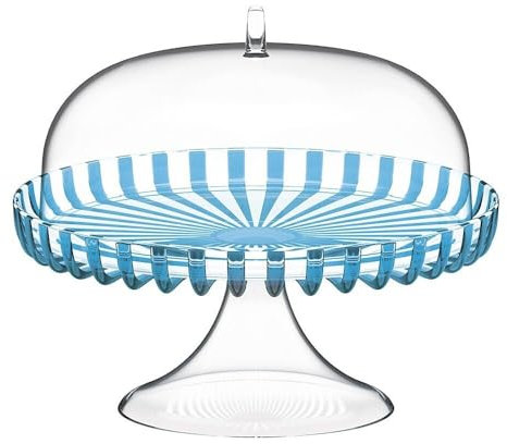 GUZZINI - Stand À Gâteau Avec Cloche Dolcevita, Bio-Based Plastic, Turquoise, 31x31xh27
