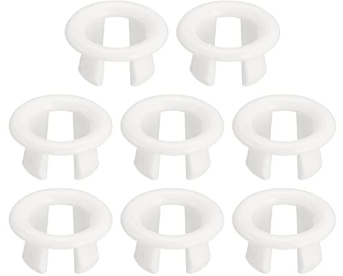 sourcing map Sink Trim Overflow Cover, 8Pcs Sink Overflow Rings 25mm Bathroom Kitchen Basin Drain Cover Hole Insert in Round Caps, White