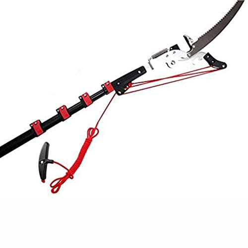 Podadora de árboles telescópica, sierras de pértiga telescópicas, podadoras de árboles de largo alcance extensibles, sierra de pértiga profesional para paisajismo para serrar y cortar 5,4 m/18 pies