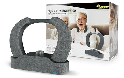 LEICKE Edgar Duo TV-Lautsprecher - Tragbarer Kabelloser Nackenkopfhörer mit hörverstärker für Senioren Schwerhörige -Bluetooth 5.3, HDMI, Aux & Optik-Eingang Fernseher Sprachverstärker-Generation 2