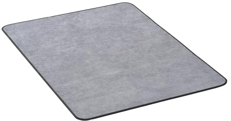 VEVOR Tappetino per Sedia 1225 x 915 mm Tappeto Sedia Ufficio per Pavimenti Duri, Protezione per Sedie a Rotelle, Superficie in Velluto a Coste, Antiscivolo e Facile Pulire, Ufficio Domestico, Grigio