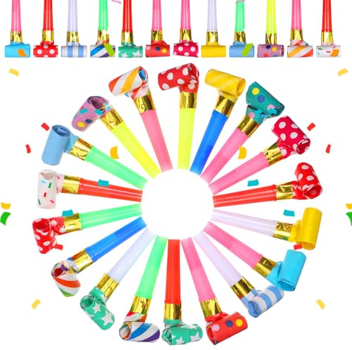 Sibba 30 pezzi consoleti per feste di compleanno dei bambini, fischietti colorati per bambini, feste di compleanno, carnevale, matrimonio, Natale, laurea