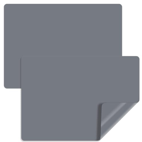 Luxeu Alfombra Silicona Manualidades, 2 Piezas 70x50cm Tapete Silicona para Resina Epoxi, Lavable y Antideslizante, Alfombrilla para Manualidades, Pintar Niños (Gris Oscuro)